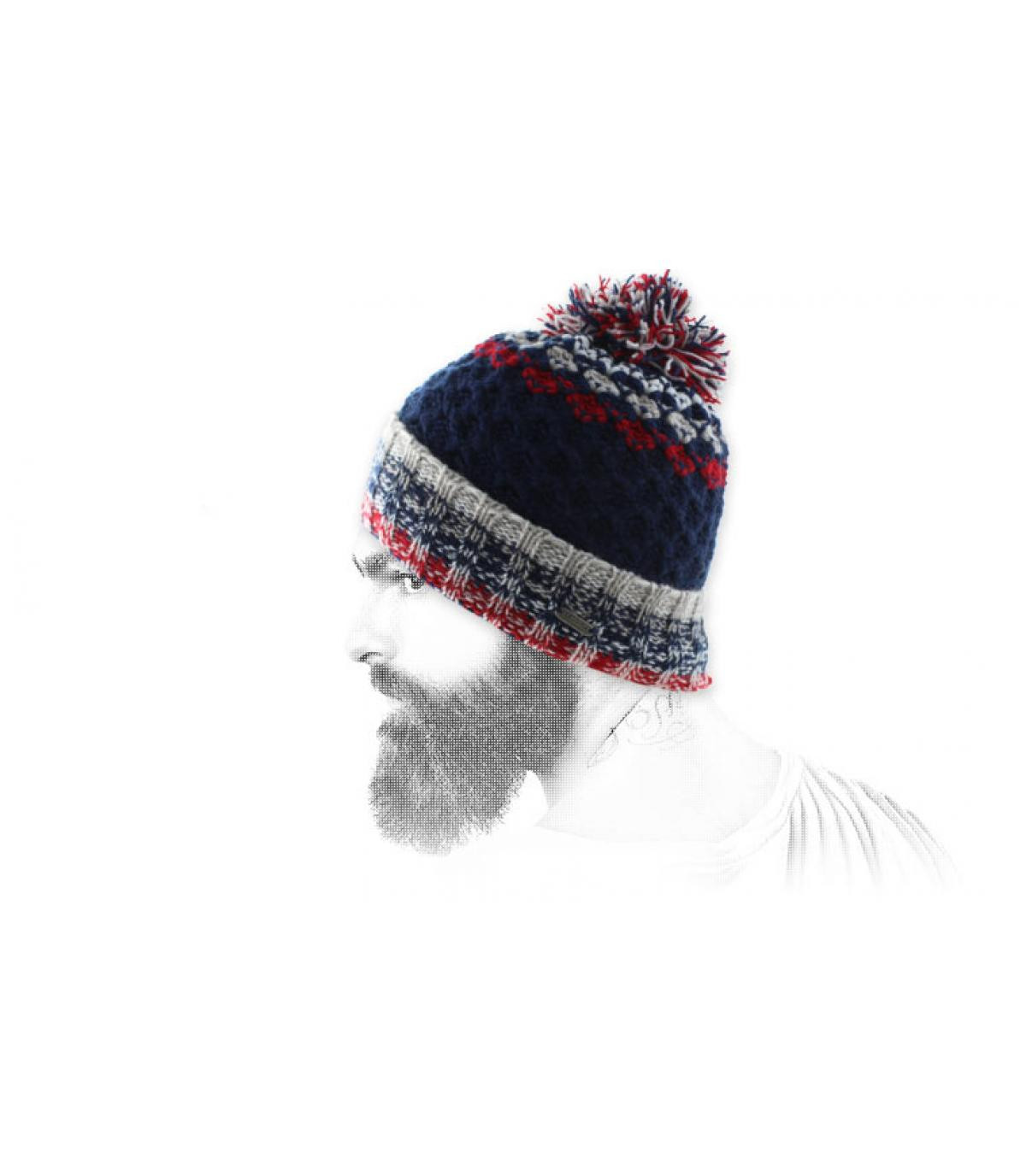 retro gorro azul borla roja Dipa blue